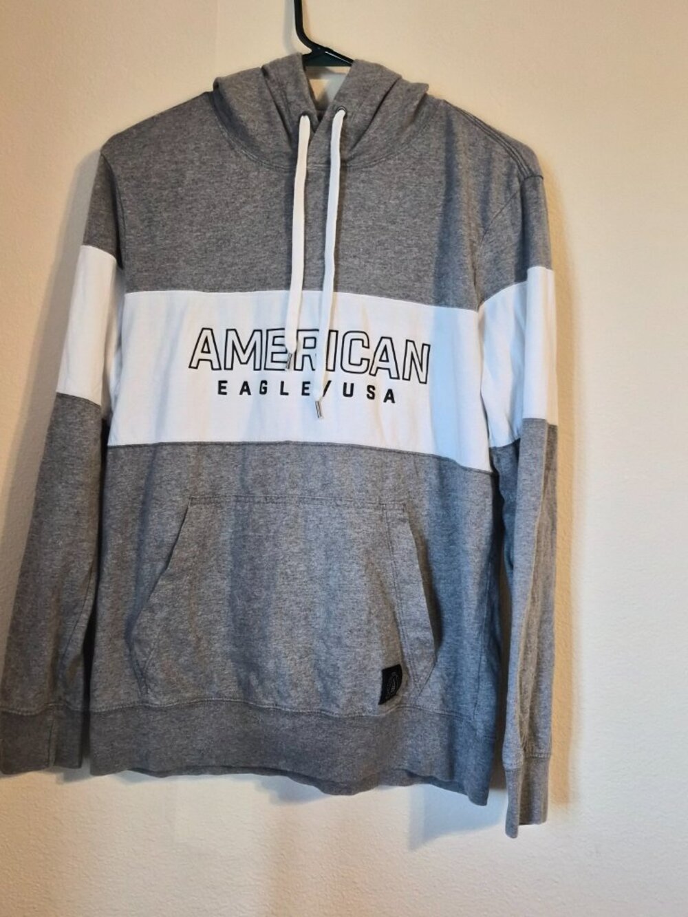 American Eagle USA Gray Hoodie Sweatshirt Size S